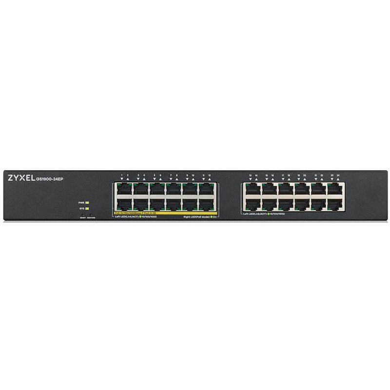 Switch ZYXEL GS1900-24EP-EU0101F Gigabit Ethernet, 24 porty, Funkcja PoE, Zarządzalny