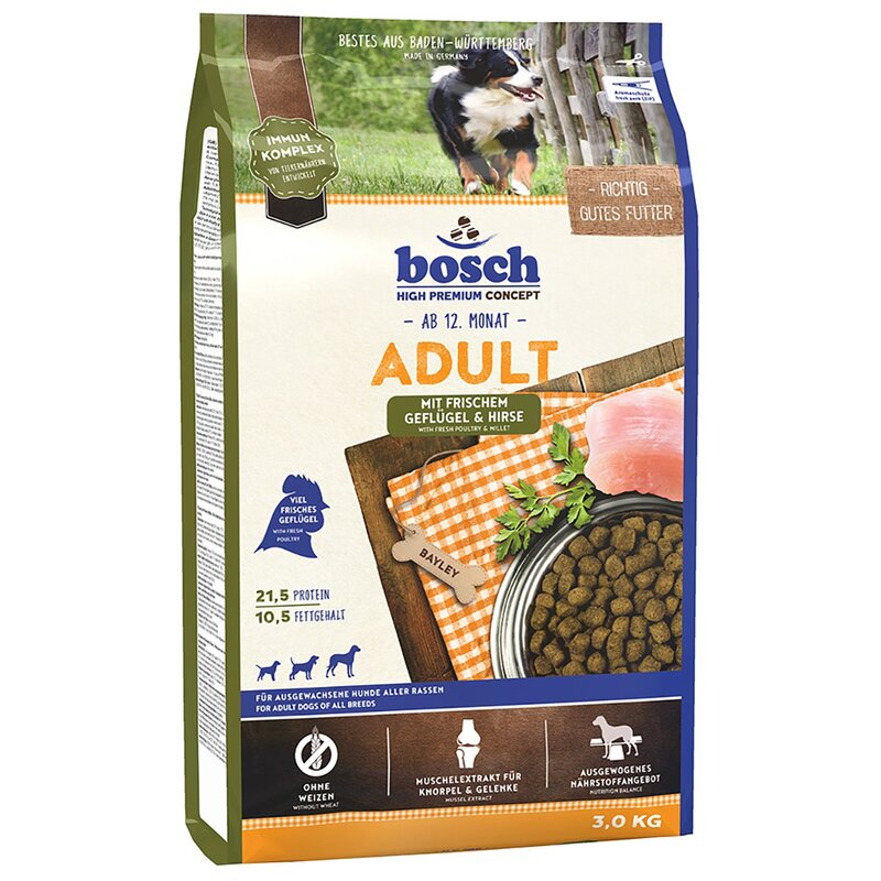 Karma dla psa BOSCH Adult Drób i proso 3 kg