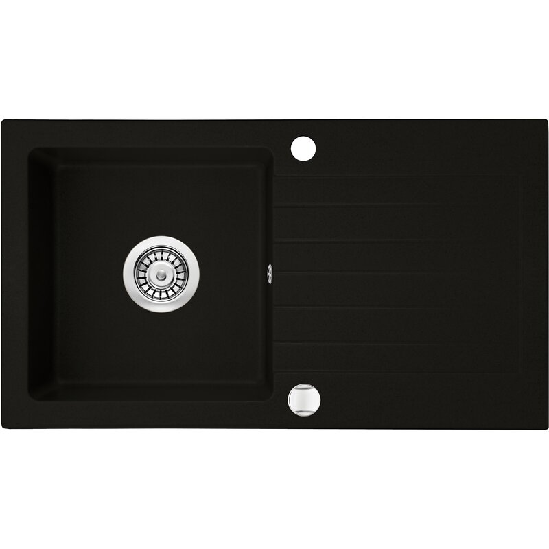 Zlewozmywak jednokomorowy z ociekaczem DEANTE Zorba ZQZ N113 Czarny 44x76