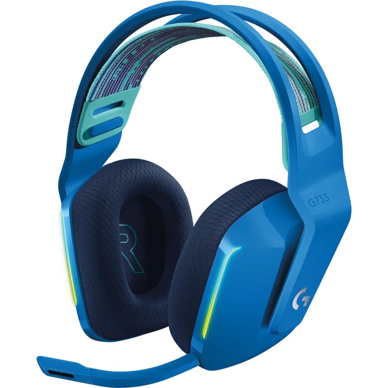 Słuchawki LOGITECH G733 Lightspeed Bezprzewodowe, Nauszne, Dźwięk przestrzenny Niebieski