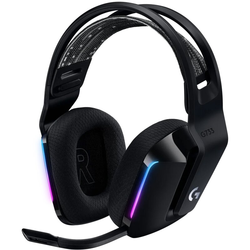 Słuchawki LOGITECH G733 Lightspeed Bezprzewodowe, Nauszne, Dźwięk przestrzenny Czarny