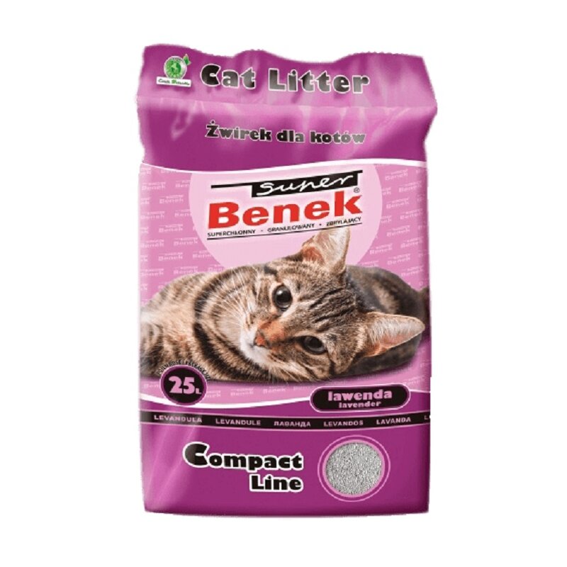 Żwirek dla kota SUPER BENEK Compact Lawenda 25 L
