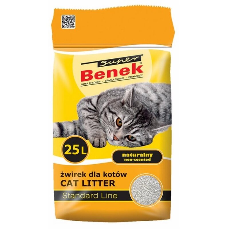 Żwirek dla kota SUPER BENEK Standard Naturalny 25 l