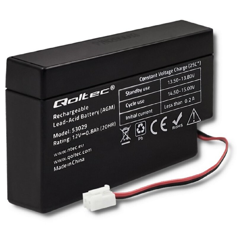 Akumulator QOLTEC 53029 0.8Ah 12V