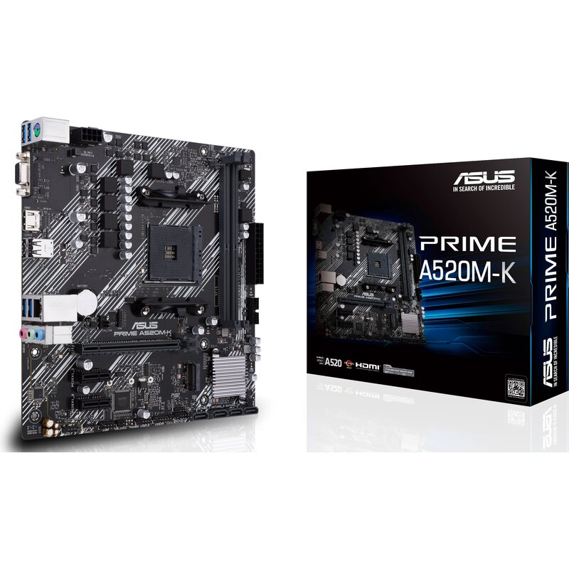Asus Płyta główna PRIME A520M-K AM4 DDR4 DSUB/HDMI mATX