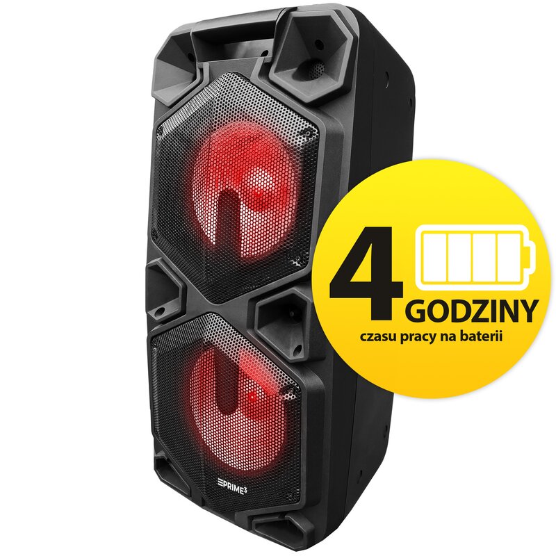Power Audio PRIME3 APA20, 40W, Bluetooth, Bateria 4 godziny, Dwa bezprzewodowe mikrofony w zestawie, Pilot w zestawie