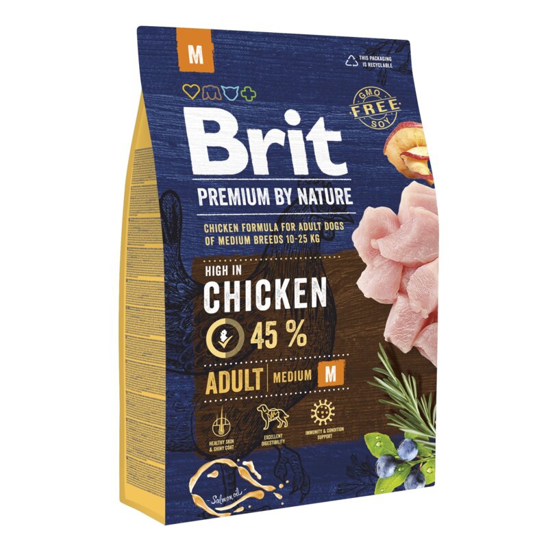 Karma dla psa BRIT Premium By Nature Medium Kurczak 3 kg