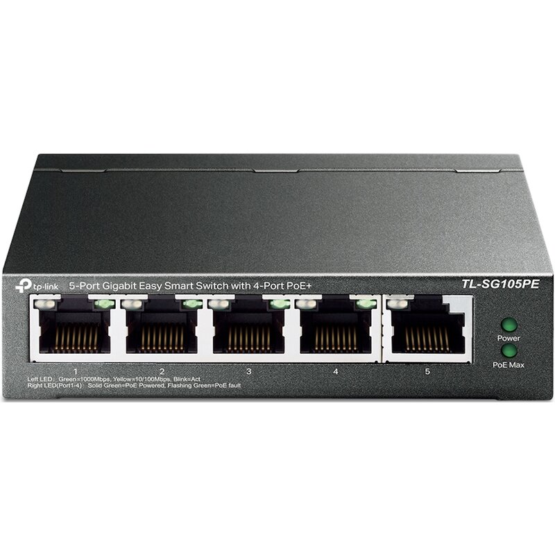 Switch TP-LINK TL-SG105PE Gigabit Ethernet, 4 porty, Funkcja PoE, Zarządzalny
