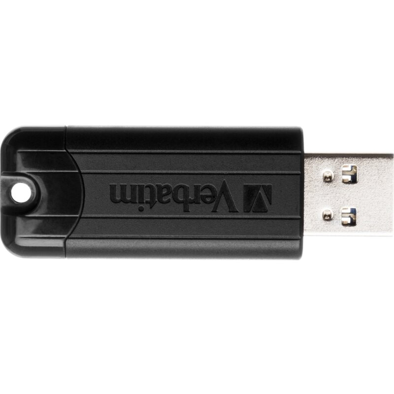 Pendrive VERBATIM PinStripe 256GB, USB 3.2 Gen 1 (USB 3.0), Odczyt 30 MB/s, Zapis 10 MB/s Czarny