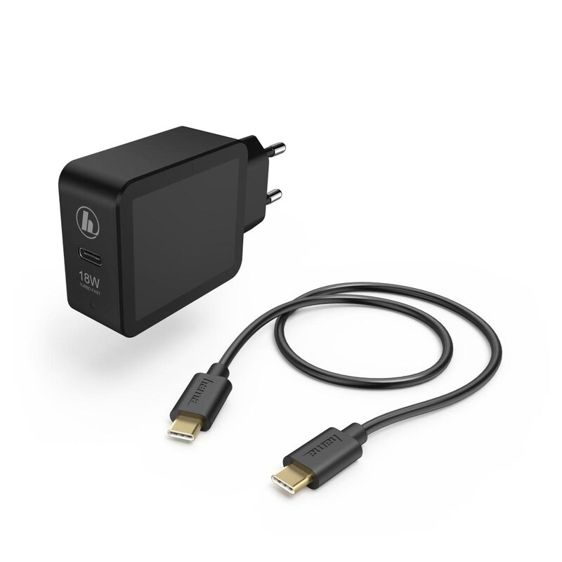 Ładowarka sieciowa HAMA 183326 18W Czarny ładowarka do telefonu USB-C + kabel