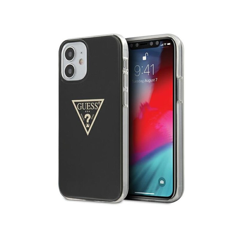Etui GUESS Metallic Collection do Apple iPhone 12 mini Czarny