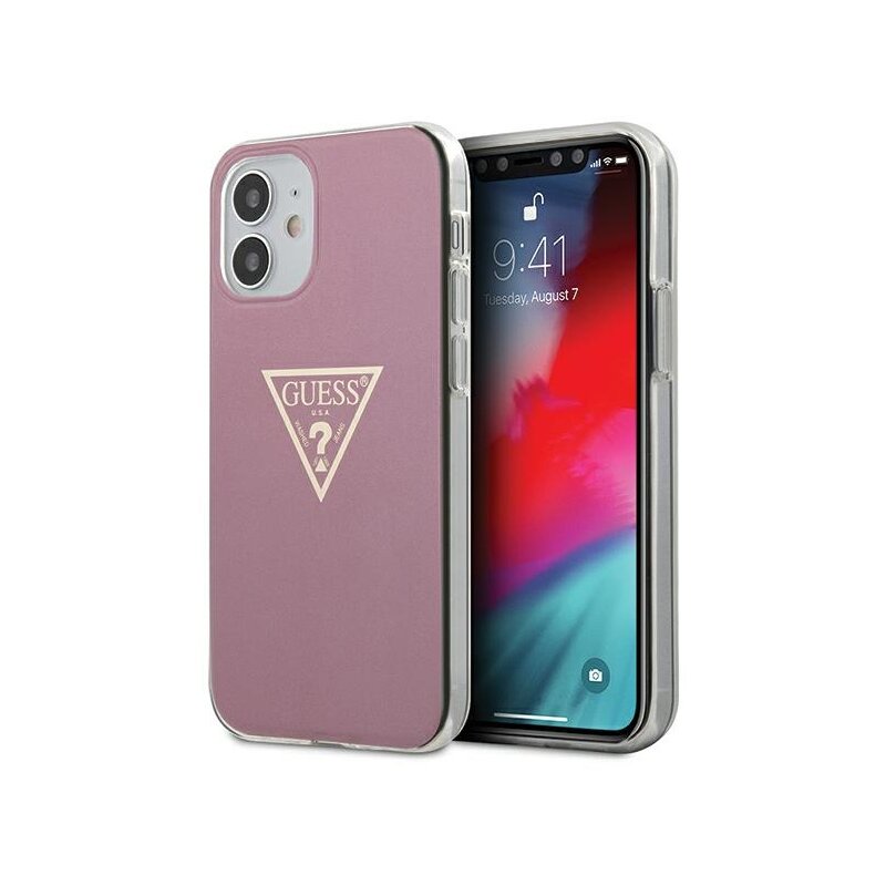 Etui GUESS Metallic Collection do Apple iPhone 12 mini Różowy