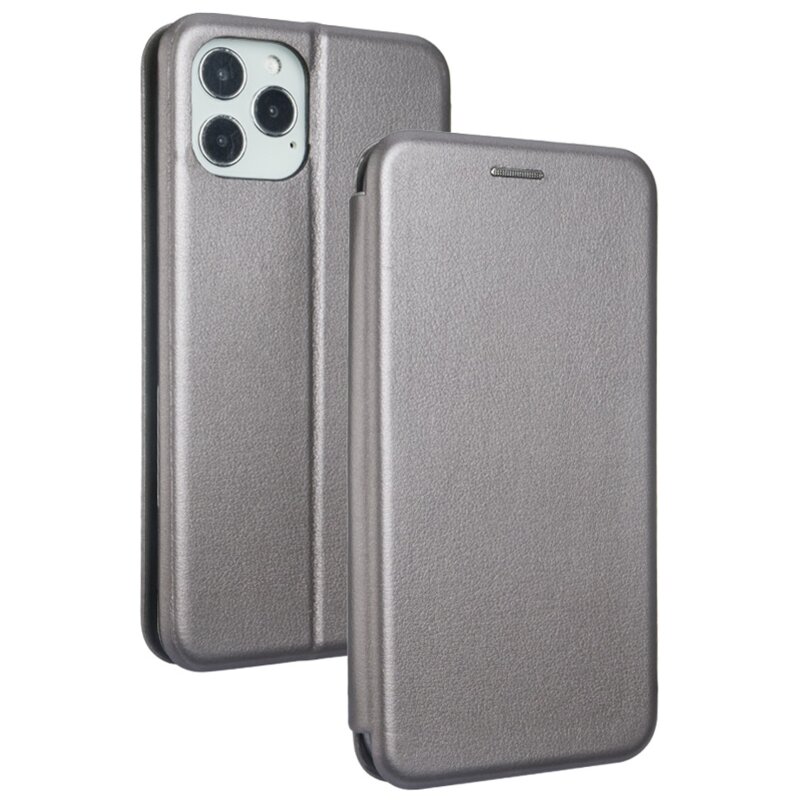 Etui BOOK MAGNETIC do Apple iPhone 12/12 Pro Stalowy