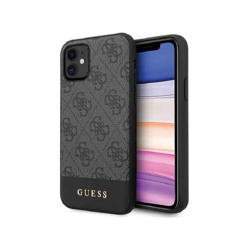 Etui GUESS 4G Stripe Collection do iPhone 11 Szary