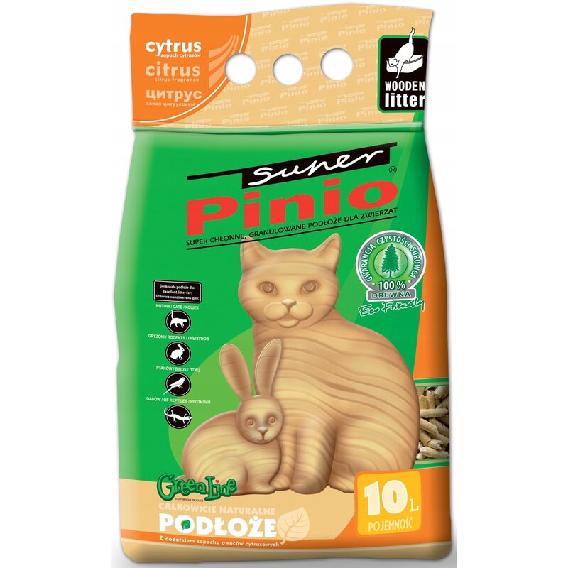 Żwirek dla kota SUPER PINIO Cytrus 10 L