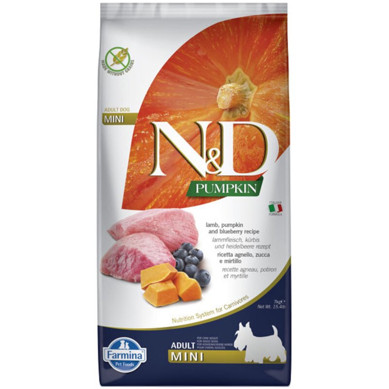 FARMINA N&D Pumpkin Lamb & Blueberry Adult Mini - sucha karma dla psa - 7 kg