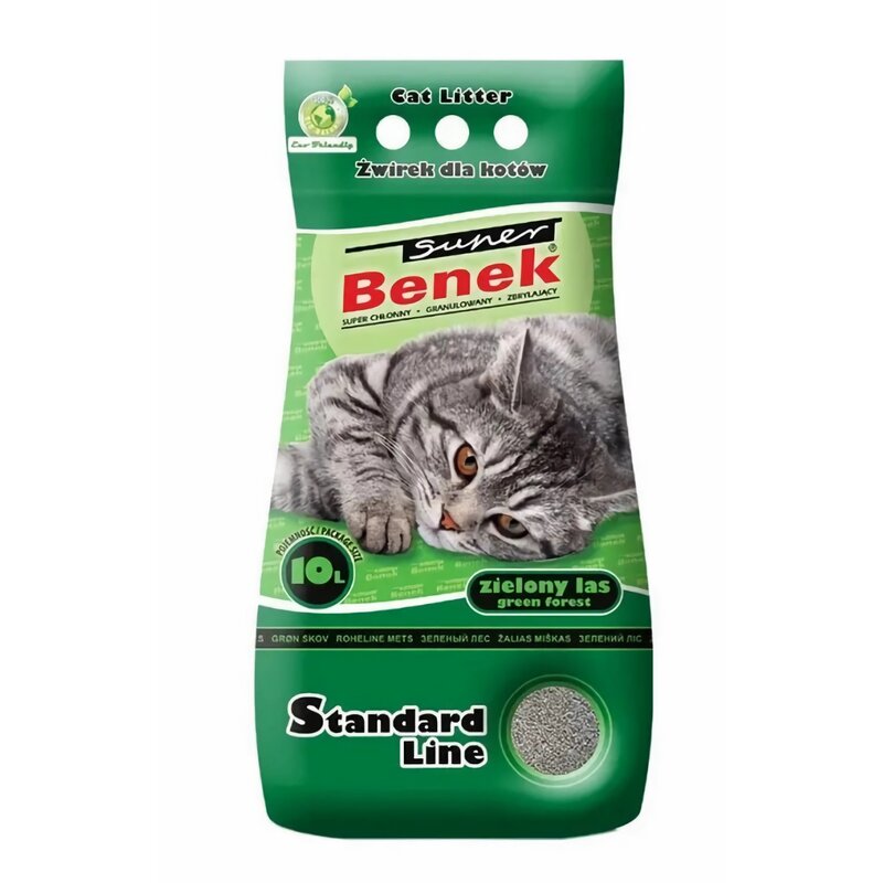 Żwirek dla kota SUPER BENEK Standard Zielony Las 10128 10 L