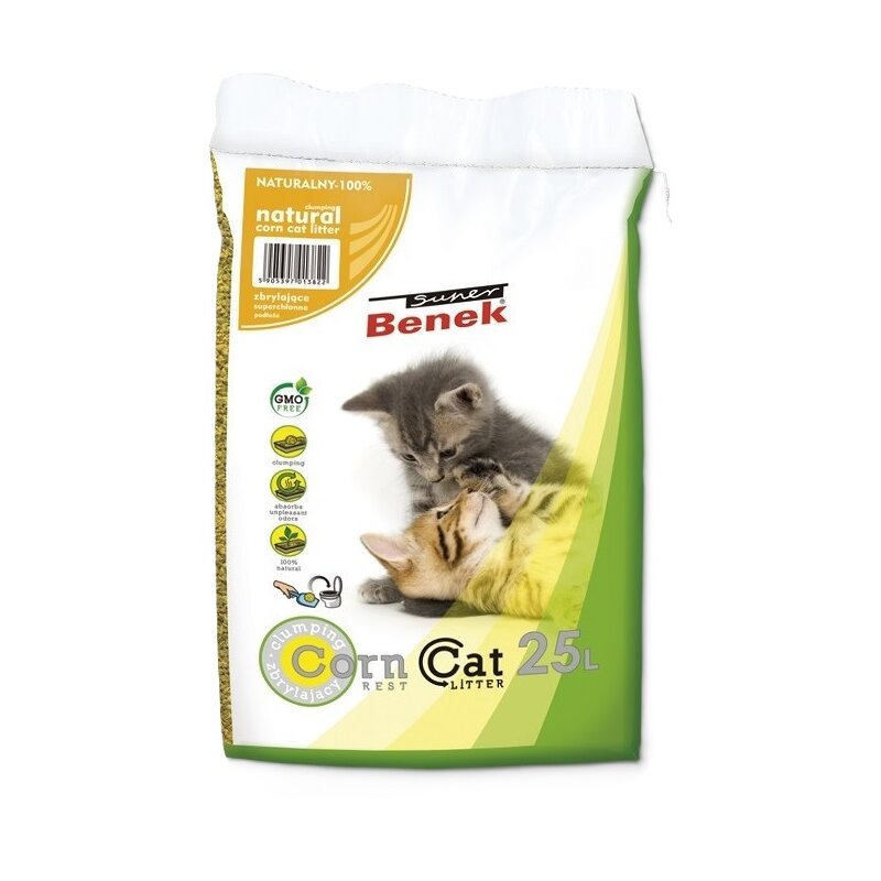 Żwirek dla kota SUPER BENEK Corn Cat Classic Naturalny 17684 25 L