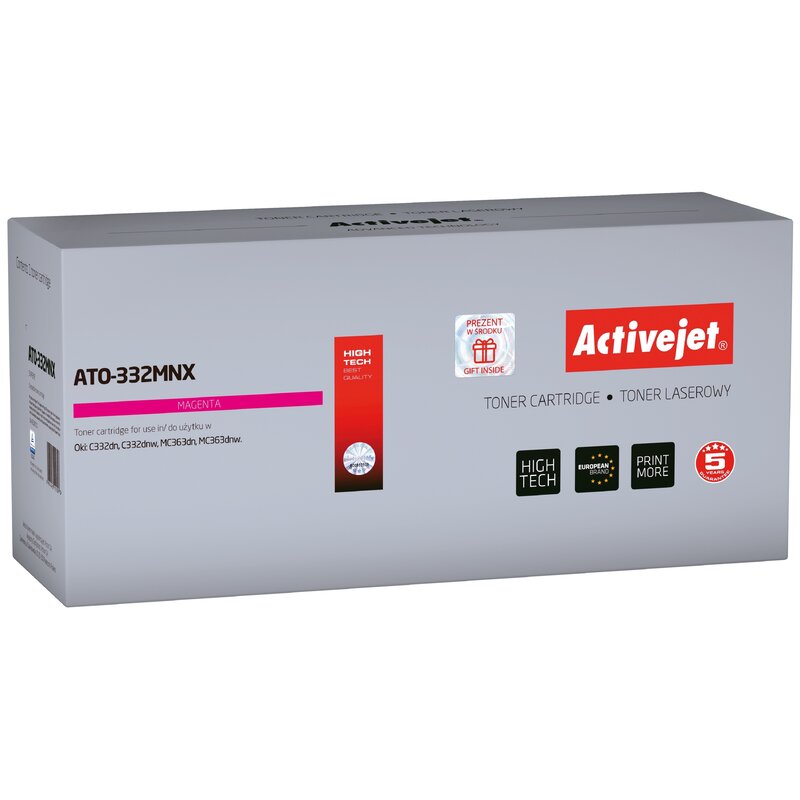 Activejet ATO-332MNX Toner do drukarki OKI, Zamiennik OKI 46508710; Supreme; 3000 stron; Purpurowy.