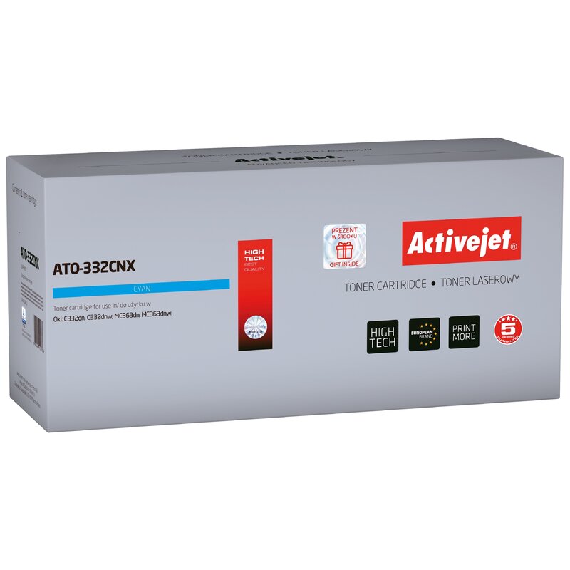 Activejet ATO-332CNX Toner do drukarki OKI, Zamiennik OKI 46508711; Supreme; 3000 stron; Błękitny.