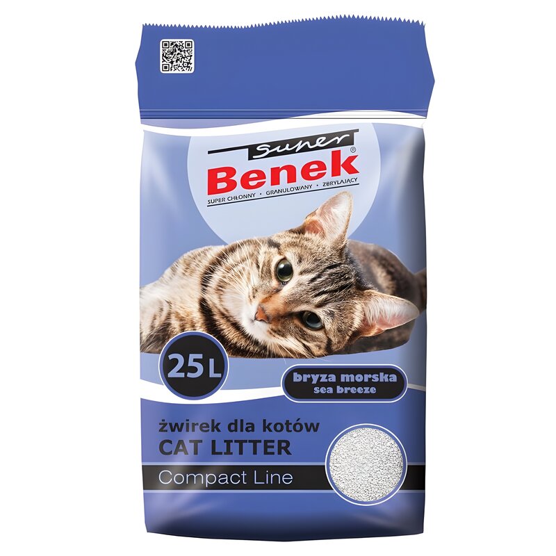 Żwirek dla kota SUPER BENEK Compakt Bryza Morska 25 L
