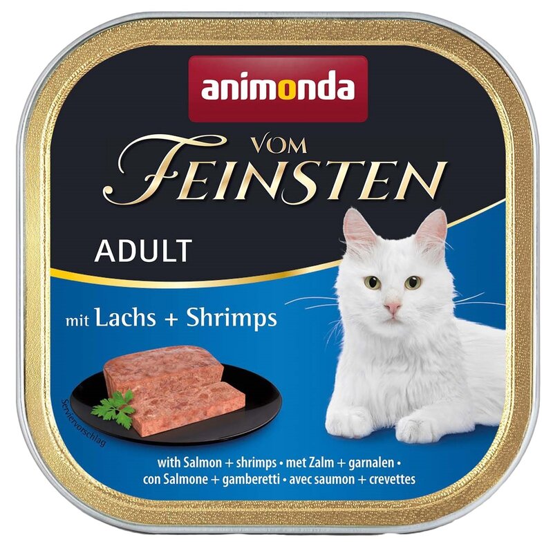ANIMONDA Vom Feinsten Adult Łosoś z krewetkami - mokra karma dla kota - 100g