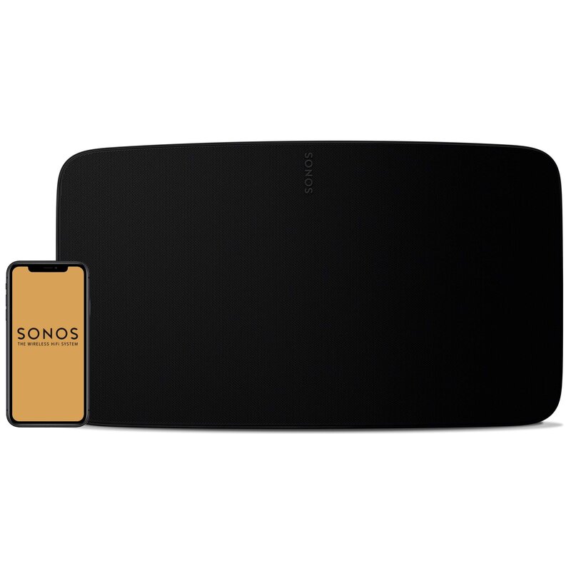 Głośnik Multiroom SONOS Five Czarny, Wi-Fi, AirPlay2, Trueplay™, Sterowanie dotykowe, Możliwość ustawienia w pionie i poziomie