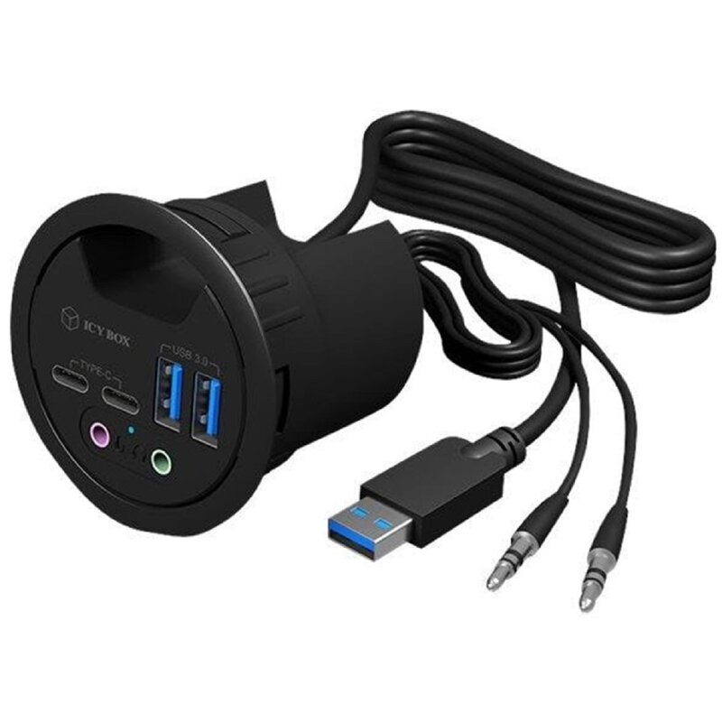 ICY BOX HUB USB 3.0 - 2x USB-C, 2x USB-A, audio