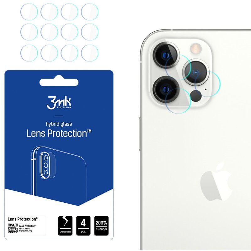 Szkło hybrydowe na obiektyw 3MK Lens Protection do Apple iPhone 12 Pro Max