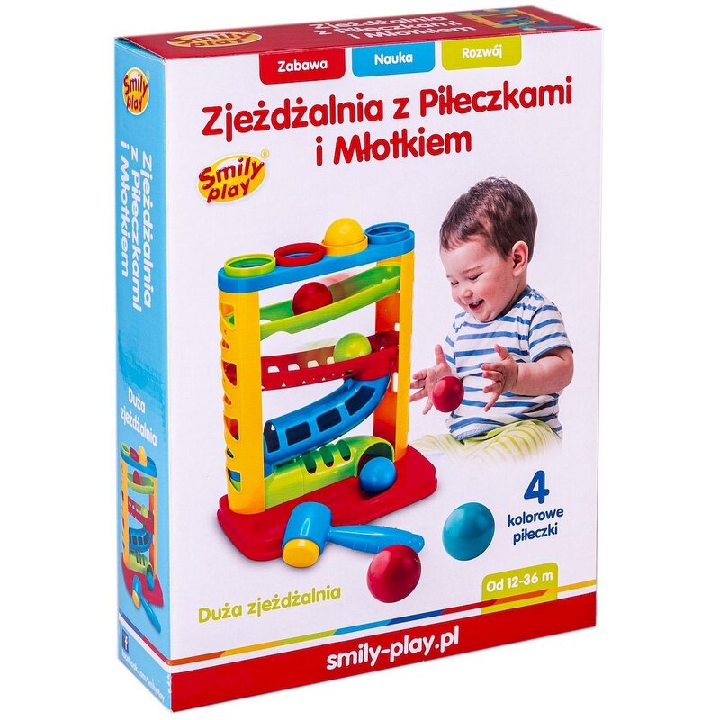 Zabawka SMILY PLAY Zjeżdżalnia z piłeczkami i młotkiem SP82932