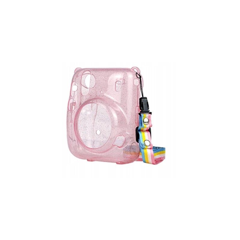 Futerał LOVEINSTANT Instax Mini 11 Różowy Brokat Przezroczysty