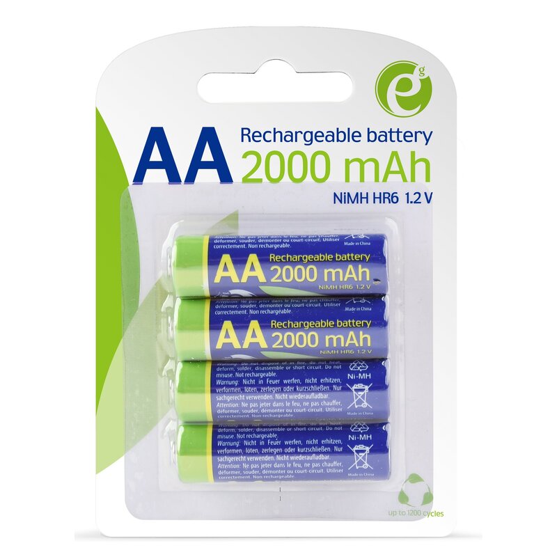 Gembird Akumulatory AA (gotowe do użycia), 2000mAh, blister 4 sztuki
