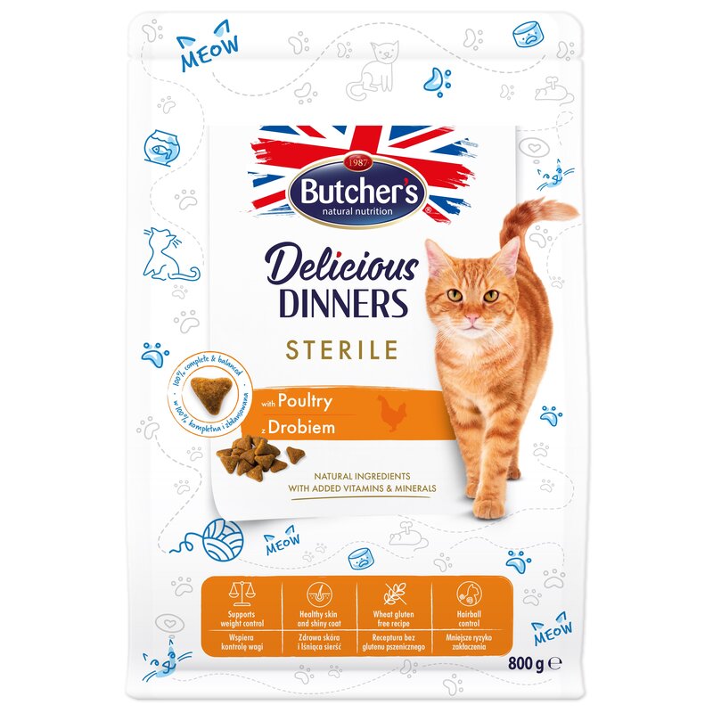 Karma dla kota BUTCHER'S Delicious Dinners Sterile Drób 800 g