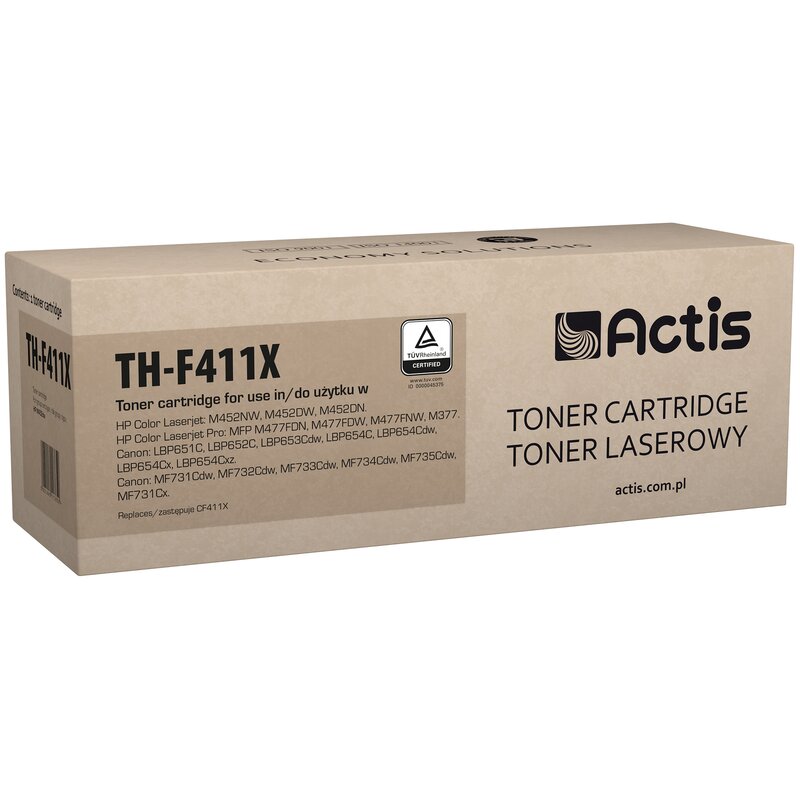 Actis TH-F411X Toner do drukarki HP, Zamiennik HP 410X CF411X; Canon CRG 046H C 1253C002; Standard; 5000 stron; błękitny.
