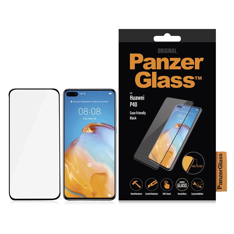 Szkło hartowane PANZERGLASS E2E Super+ Case Friendly do Huawei P40 Czarny