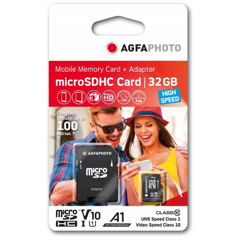 Karta pamięci AGFAPHOTO microSDHC 32GB + Adapter