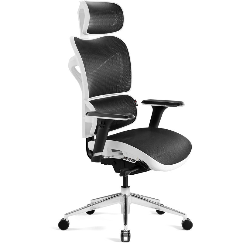 Diablo Chairs V-Commander Normal Size Biurowy do 140kg Tkanina Biało-czarny
