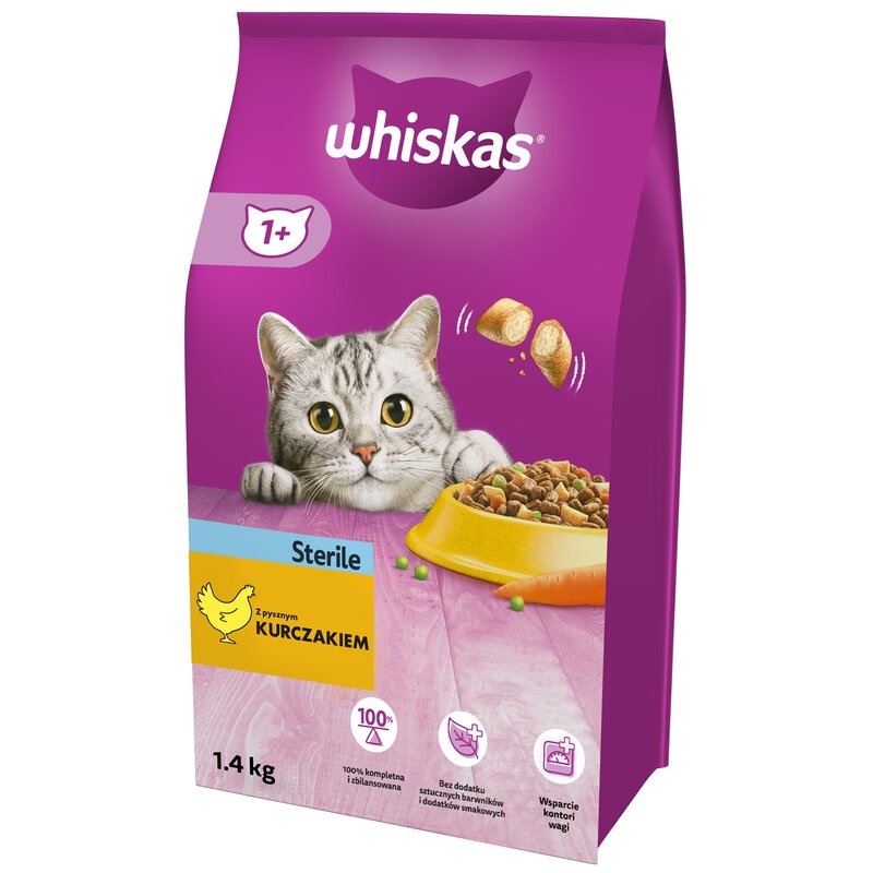 Karma dla kota WHISKAS Sterile Kurczak 1.4 kg