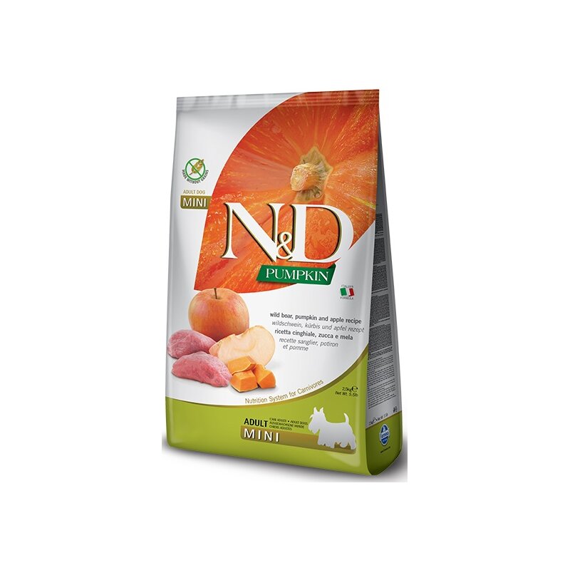 FARMINA N&D Pumpkin Boar&Apple Adult Mini - sucha karma dla psa - 2,5 kg