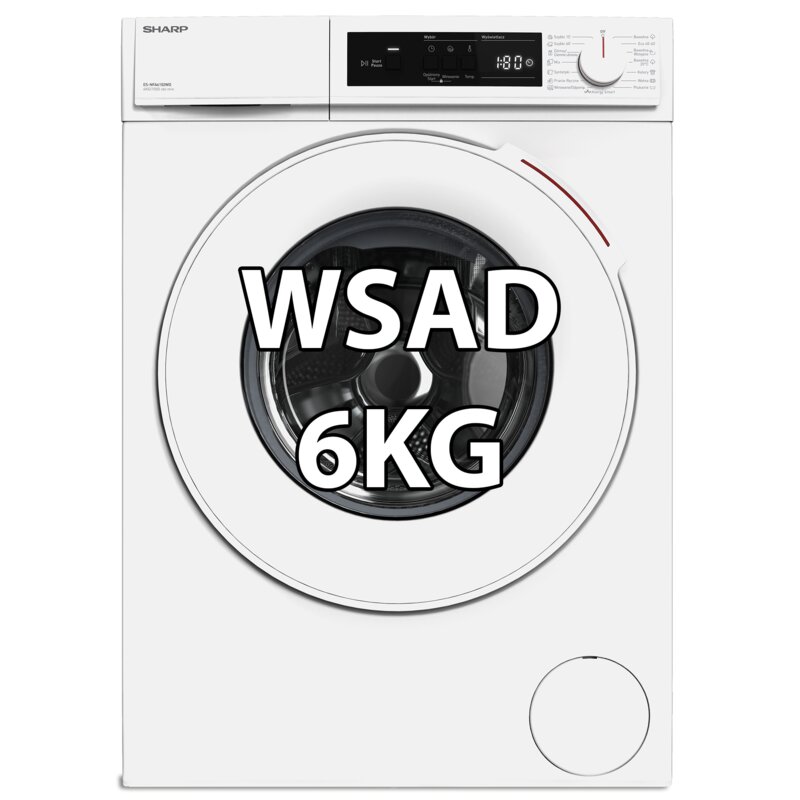 Pralka SHARP ES-NFA6102WD 6kg Slim 41.6cm 1000obr