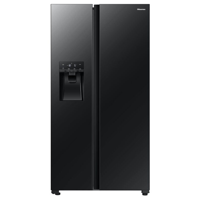 Lodówka HISENSE RS694N4GBE Side by Side No frost 178.6cm Czarna (szkło) Podajnik wody Kostkarka