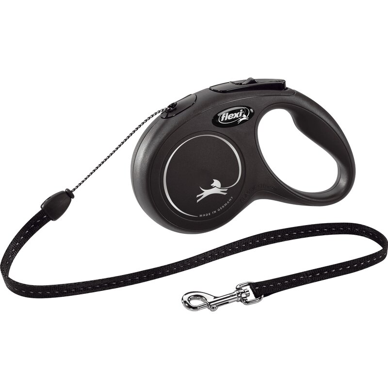 Smycz FLEXI New Classic M (5 m - 20 kg) Czarny