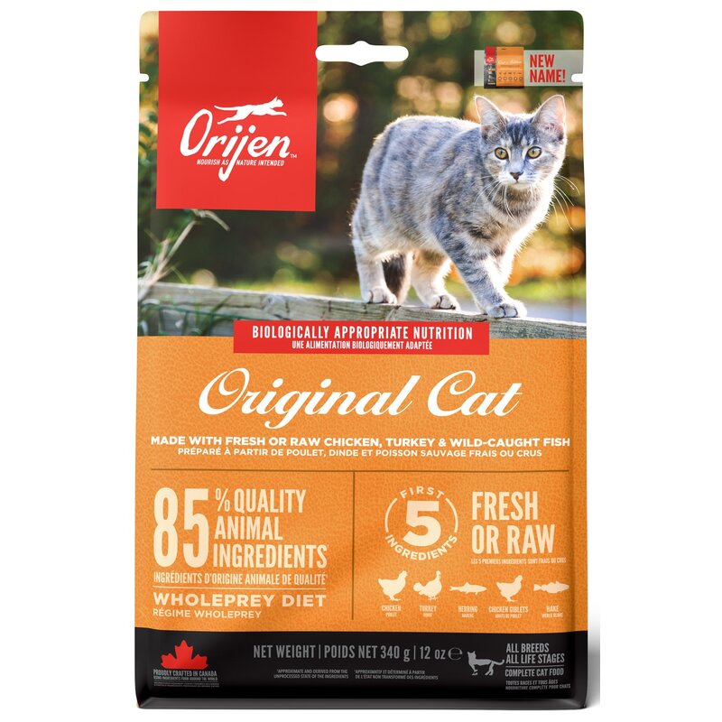 Karma dla kota ORIJEN Cat Kurczak z indykiem i rybami 340 g