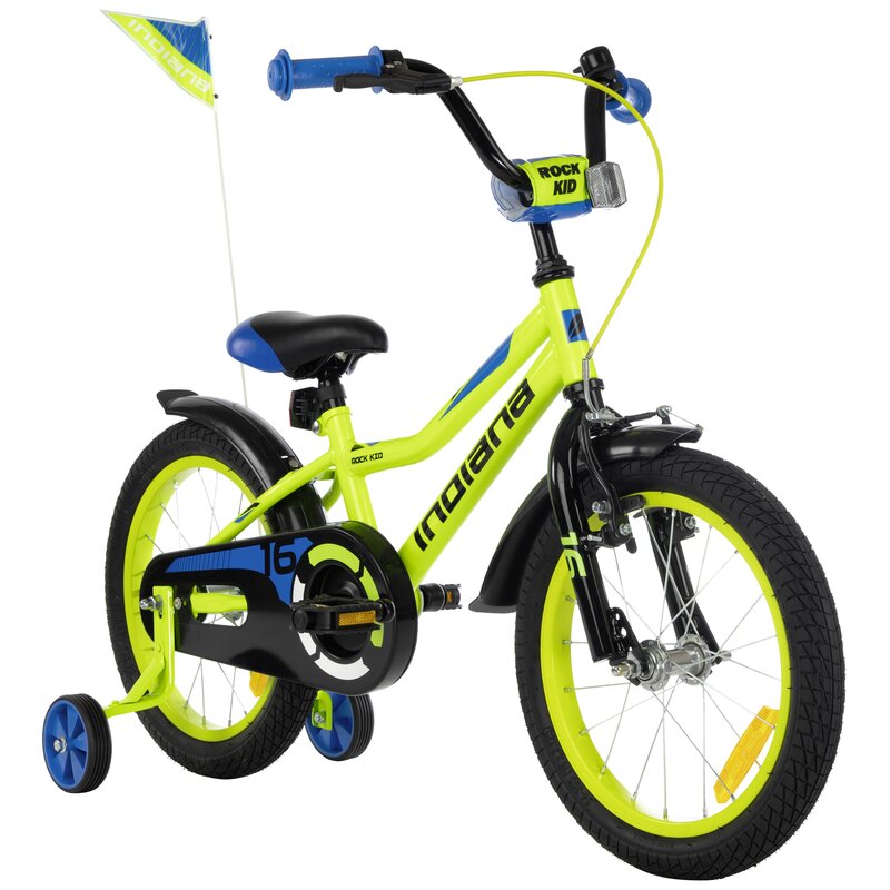 Rower dziecięcy INDIANA Rock Kid 16 cali dla chłopca Limonkowy