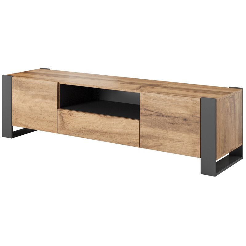 Szafka RTV WOOD 180/44/48 dąb wotan + antracyt