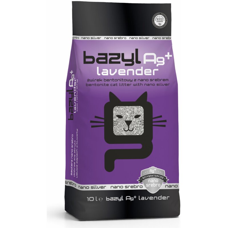 Żwirek dla kota BAZYL Ag+ Lavender 10 l