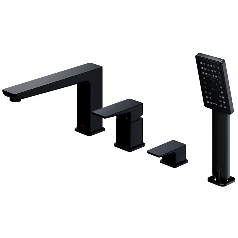 Bateria wannowa natynkowa OMNIRES Parma PM7432BL 4-otworowa Czarny mat