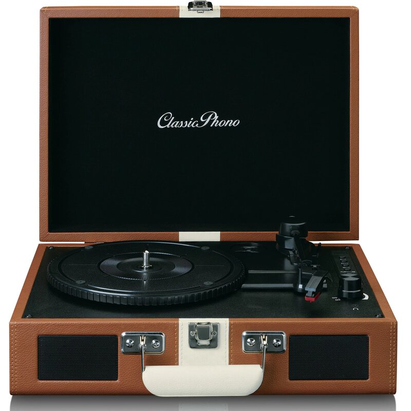 Gramofon LENCO TT-120 Brązowy, Manualny, Napęd paskowy, Wbudowane głośniki, Prędkość odtw. 33 1/3,45,78 obr./min