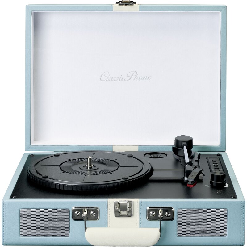 Gramofon LENCO TT-110 Niebieski, Manualny, Napęd paskowy, Wbudowane głośniki, Prędkość odtw. 33 1/3,45,78 obr./min