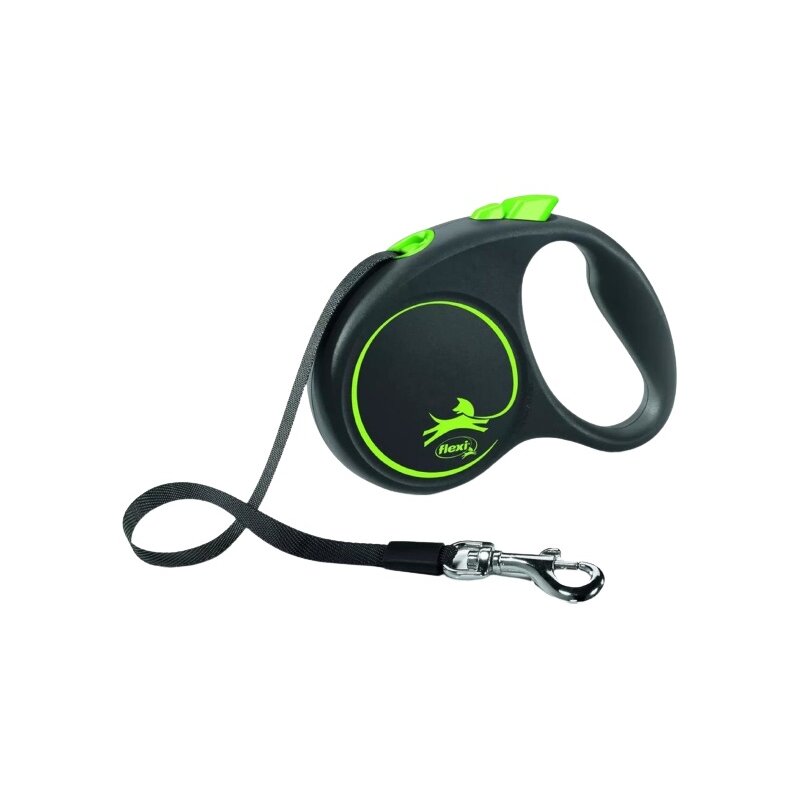 Smycz FLEXI Black Design S (5 m - 15 kg) Czarno-zielony